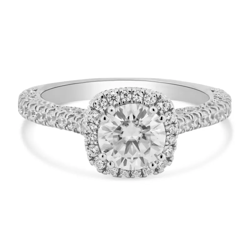 1-Carat Moissanite Solitaire Engagement Ring With Cz Details, Sterling Silver - Mbgr00015 1