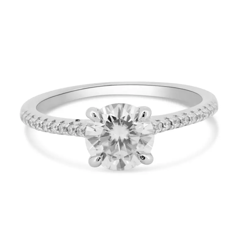 1-Carat Moissanite Solitaire Ring In Rhodium-Plated 925 Sterling Silver - Mbgr00013 1