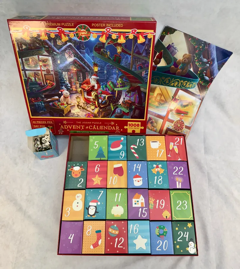 1008-Piece Christmas Advent Calendar Jigsaw Puzzle With Bonus Poster 1