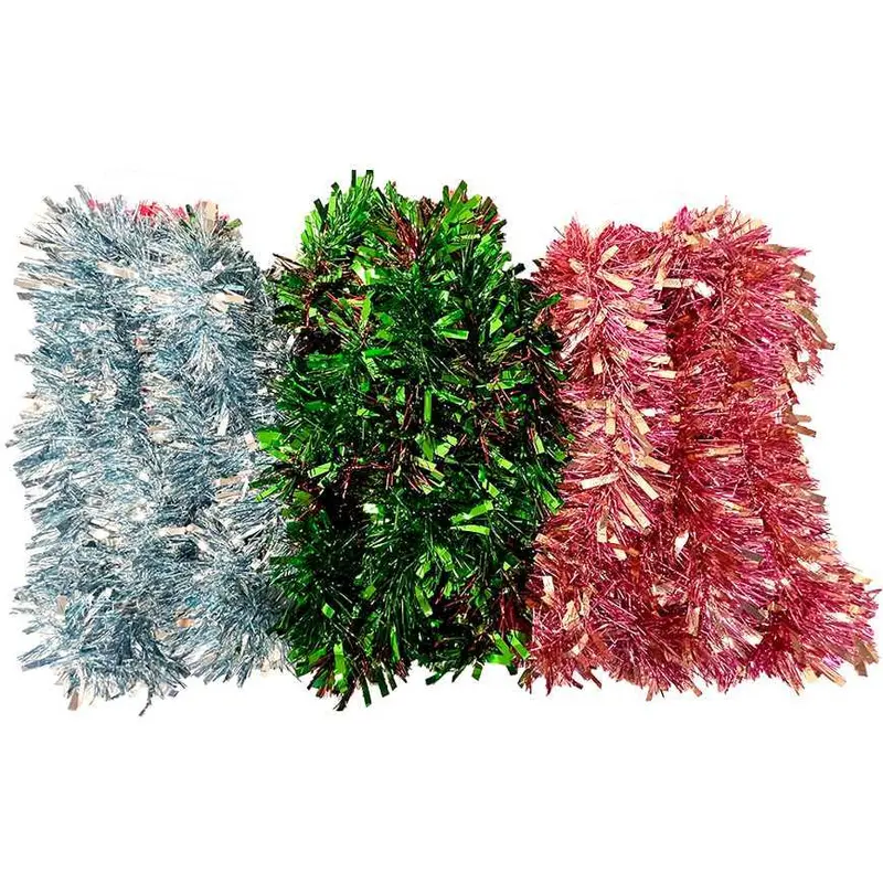 12-Foot Shimmering Tinsel Garland For Holiday Decor 1