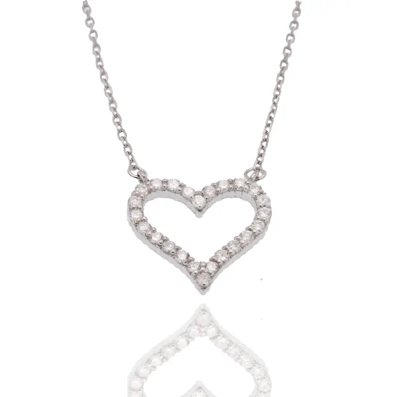14.5Mm × 14Mm Heart Pendant Necklace With Lab-Grown Diamond – Adjustable Design 1