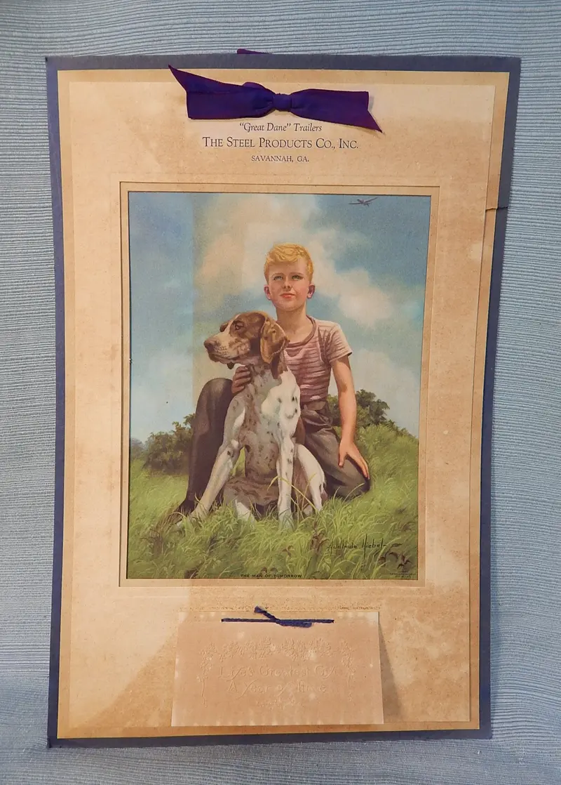 1946 Adelaide Hiebel ‘Man Of Tomorrow’ Wall Calendar – Vintage Art Print 1