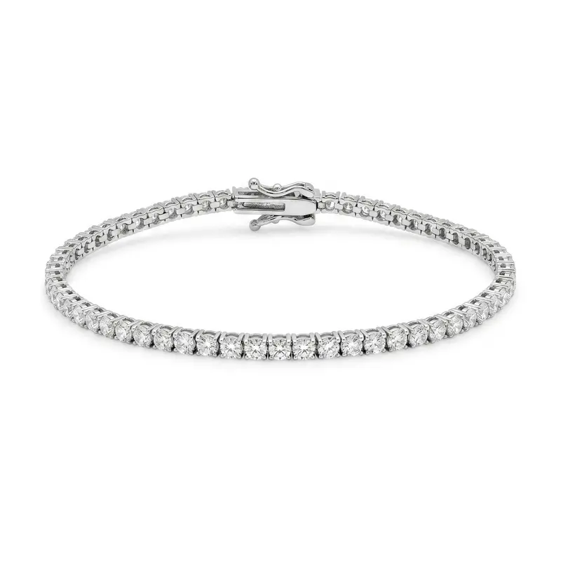 2.5 Mm Moissanite Tennis Bracelet In Rhodium-Plated Sterling Silver 1