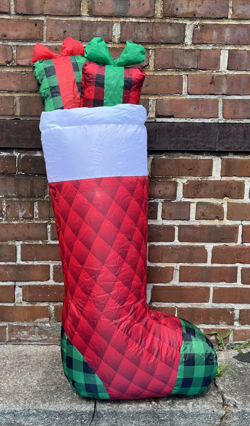 3.5-Foot Led Stocking Inflatable With Gift Details – Like New 1