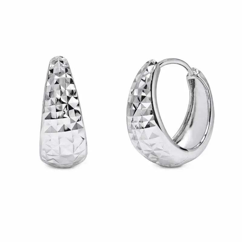 925 Sterling Silver Diamond-Cut Hoop Earrings – Gme00159 1