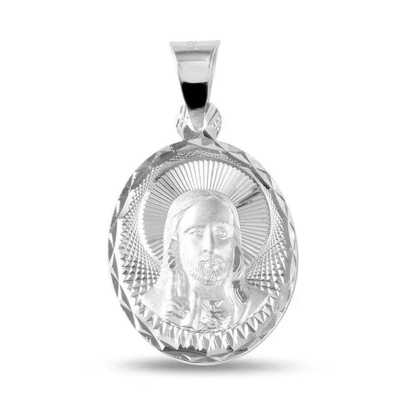 925 Sterling Silver Diamond-Cut Jesus Medallion – Alternate Design With Enhanced Detailing - Jca042-3 1