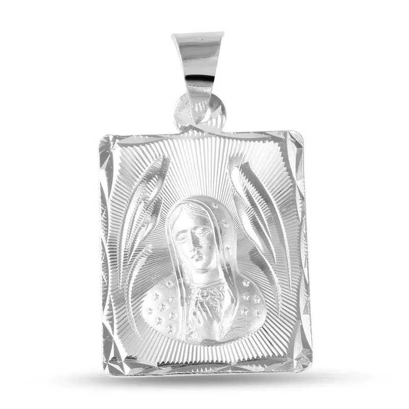 925 Sterling Silver Diamond-Cut Our Lady Of Guadalupe Medallion – Devotional Design - Jca096-2 1