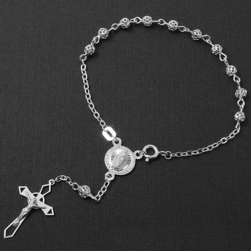 925 Sterling Silver Filigree Rosary Bracelet With 4Mm Beads - Rosb06-4Mm 1
