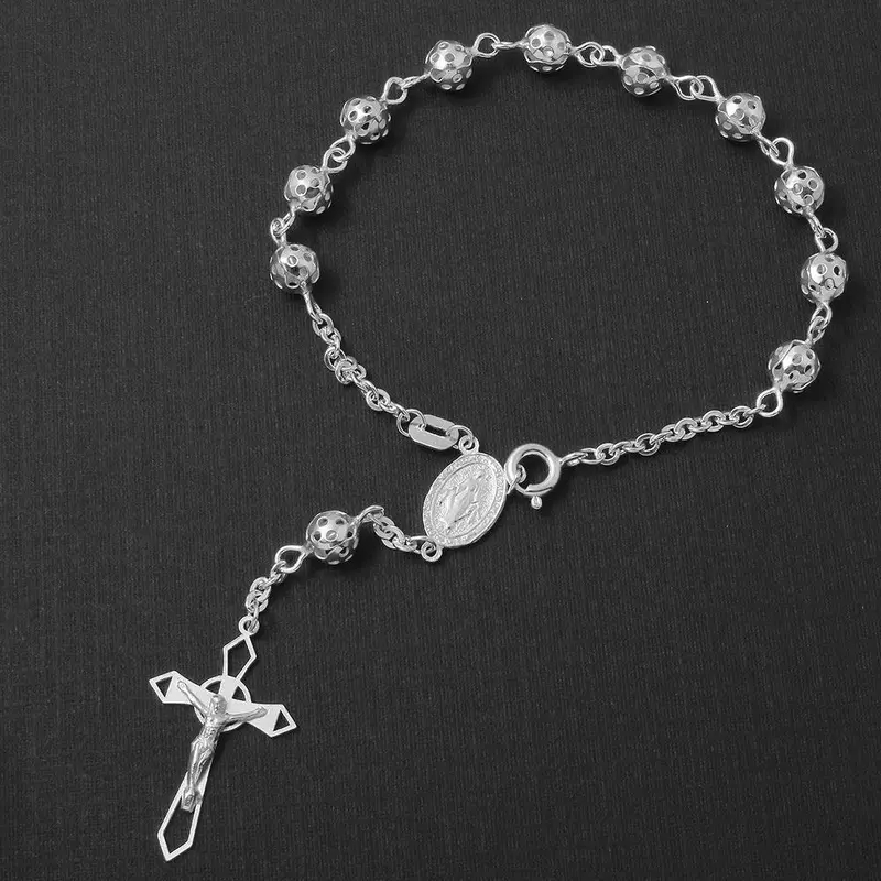 925 Sterling Silver Filigree Rosary Bracelet With 5.8Mm Beads - Rosb11-6Mm 1