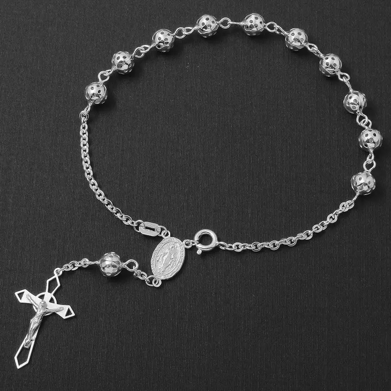 925 Sterling Silver Filigree Rosary Bracelet With 6.3Mm Beads - Rosb14-6Mm 1