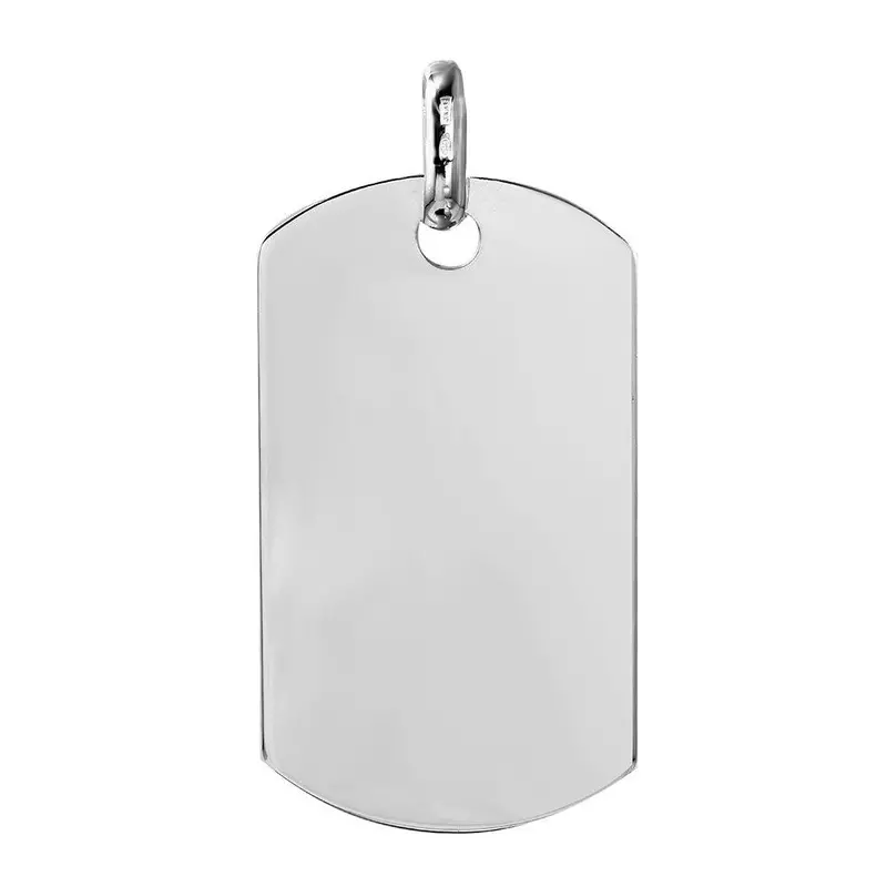 925 Sterling Silver Large-Scale Dog Tag (50Mm × 29Mm) – Smooth Flat Surface 1