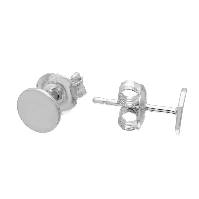 925 Sterling Silver Rhodium-Plated Disc Stud Earrings - Gme00077 1