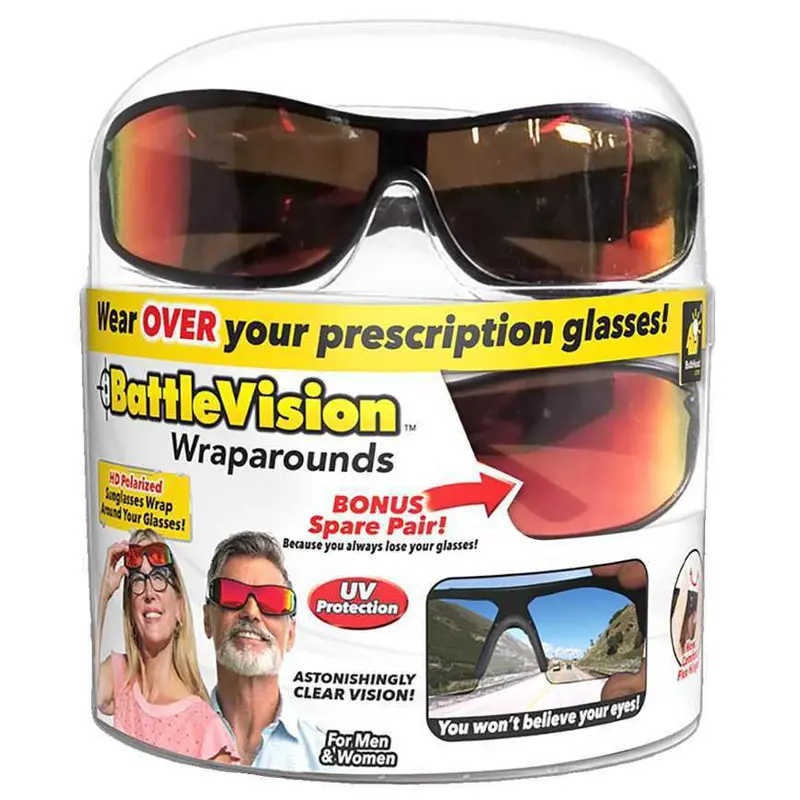 As Seen On Tv Wraparound Polarized Battlevision Sunglasses – 2-Pack 1