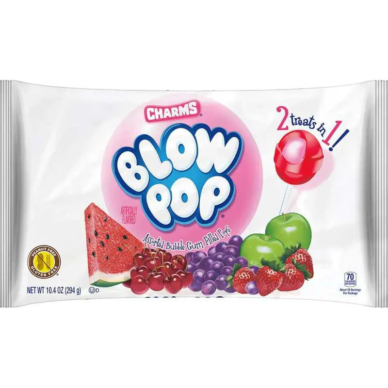Charms Blow Pops Assorted Fruit Flavors – 10.4 Oz Box 1