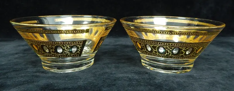 Culver Antigua 22-Karat Gold-Plated Nut Bowls – 5-Inch Pair 1