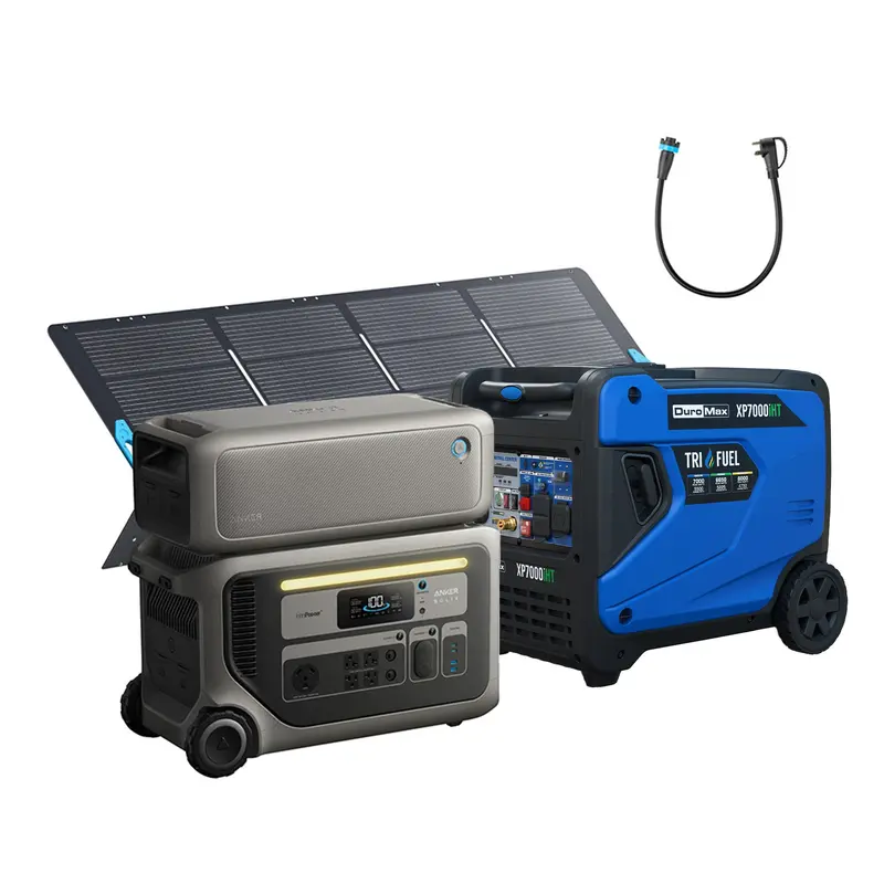 Duromax Xp7000Iht + Anker Solix F3000 W/ Ps400 & Eb3000 – 120V Interconnection Kit 1