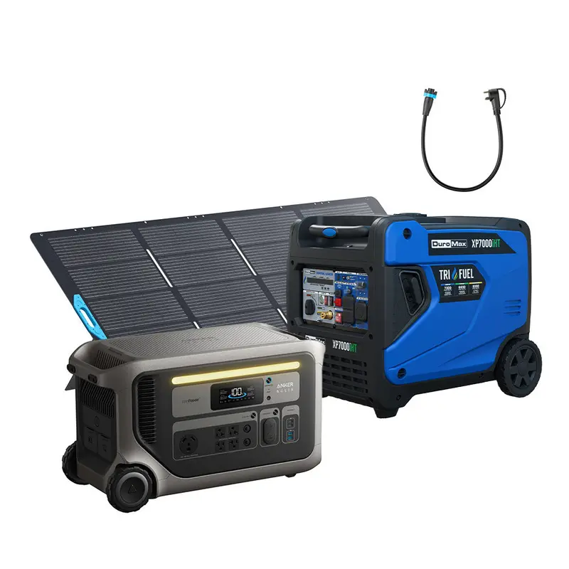 Duromax Xp7000Iht Inverter Generator + Anker Solix F3000 W/ Ps400 – 120V Adapter Bundle 1