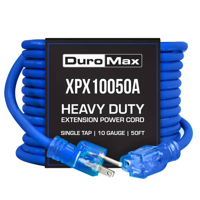 Duromax Xpx10050A Heavy-Duty 50-Foot 10-Gauge Single-Tap Extension Cord – Sjeoow Blue 1