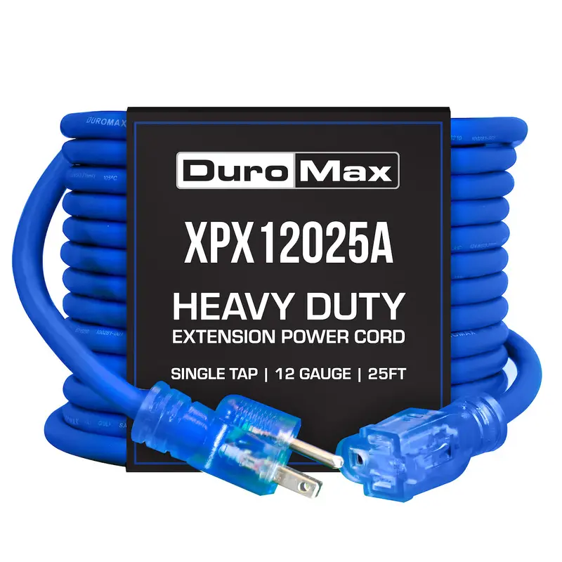 Duromax Xpx12025A 25-Foot 12-Gauge Heavy-Duty Sjeoow Blue Single-Tap Extension Cord 1
