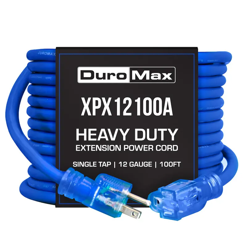 Duromax Xpx12100A Heavy-Duty 100-Foot 12-Gauge Single-Tap Extension Cord – Sjeoow Blue 1