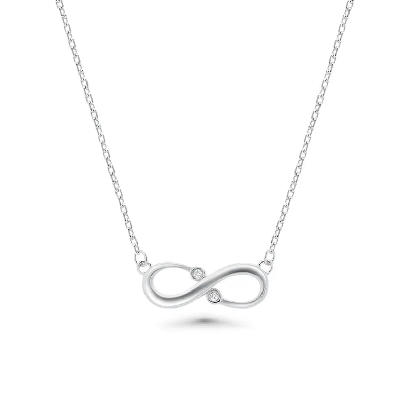 Elegant Infinity Necklace Accented With Lab-Grown Diamonds, Rhodium-Plated 925 Silver – Lgmn00019 1