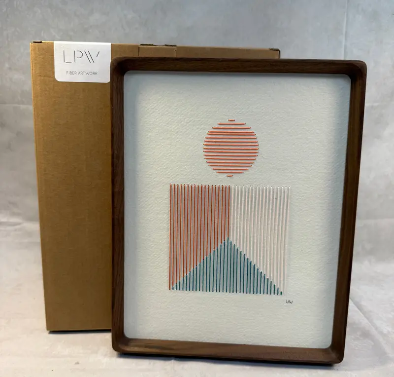 Framed Fiber Art Sculpture – 'Little Paper Warriors' Contemporary Wall Piece 1