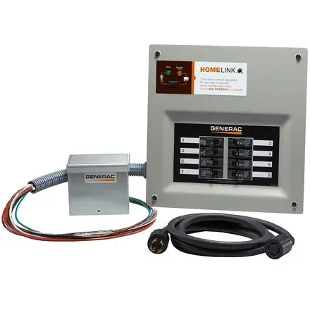 Generac 6854 Homelink Indoor Manual Transfer Switch – 30-Amp, 6–8 Circuit, Indoor-Use Emergency Power Management 1