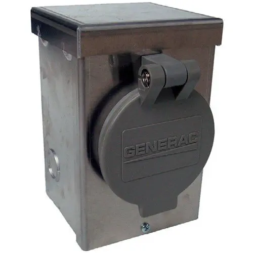 Generac Gnc-6346 Aluminum Power Inlet Box – 30-Amp, 125/250V, Weather-Resistant With Spring Lid 1