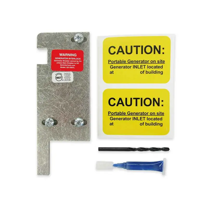 Geninterlock Sd-200Vl Interlock Kit For Square D Qo/Homeline 150A–200A Vertical-Throw Panels (3.25"–4") 1