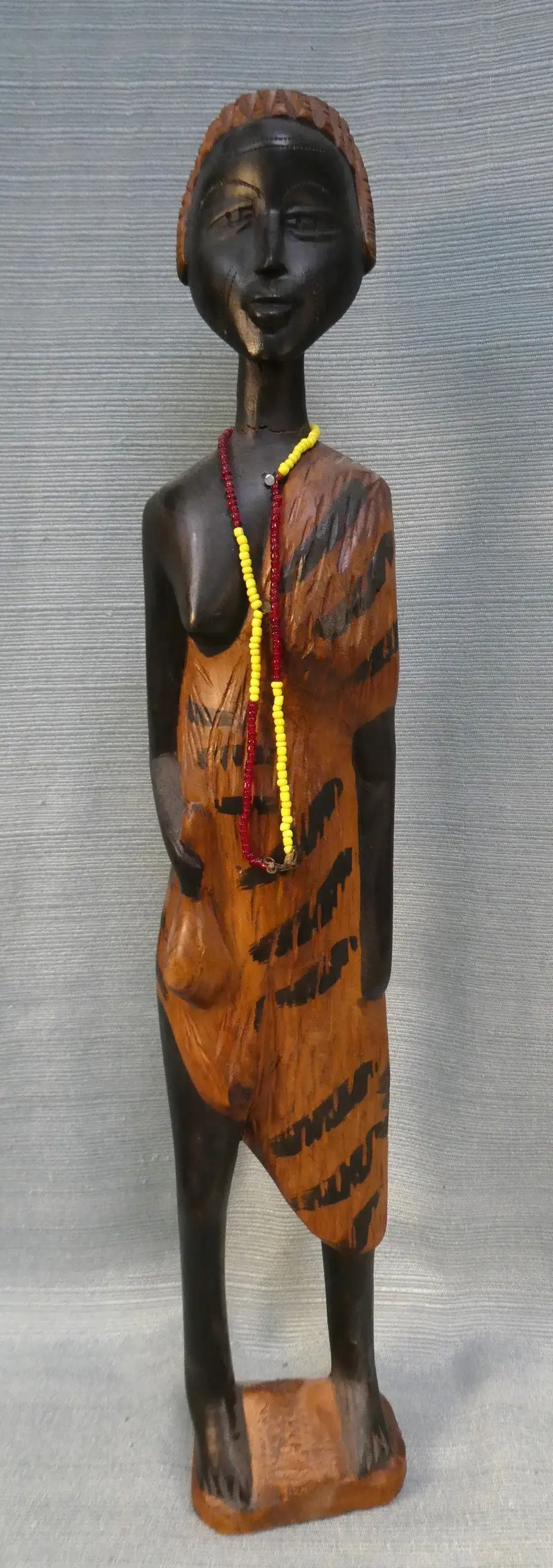 Hand-Carved African Wood Sculpture – Female Figure Artwork 1