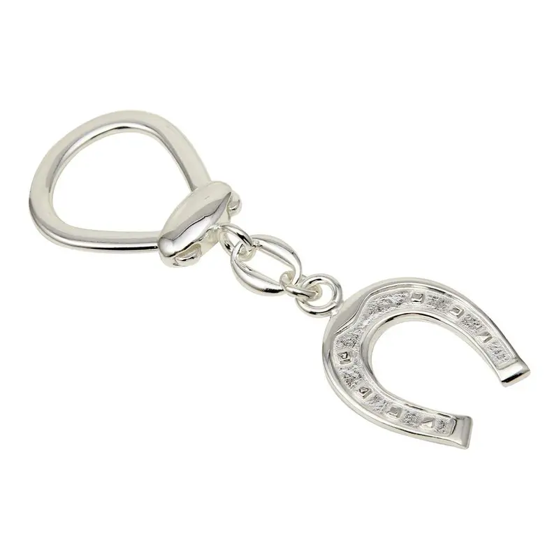 Horseshoe-Shaped Keychain – Rhodium-Plated Sterling Silver 1