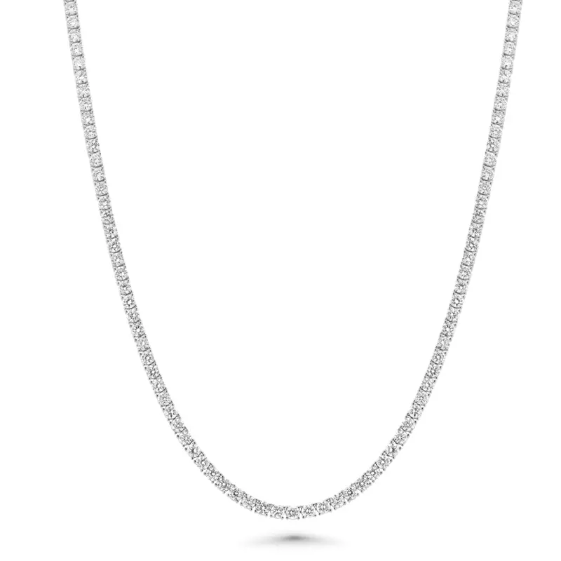 Lab-Grown Diamond Tennis Necklace: 2.5Mm Round Stones On Rhodium-Plated Sterling Silver – Lgmn00022 1