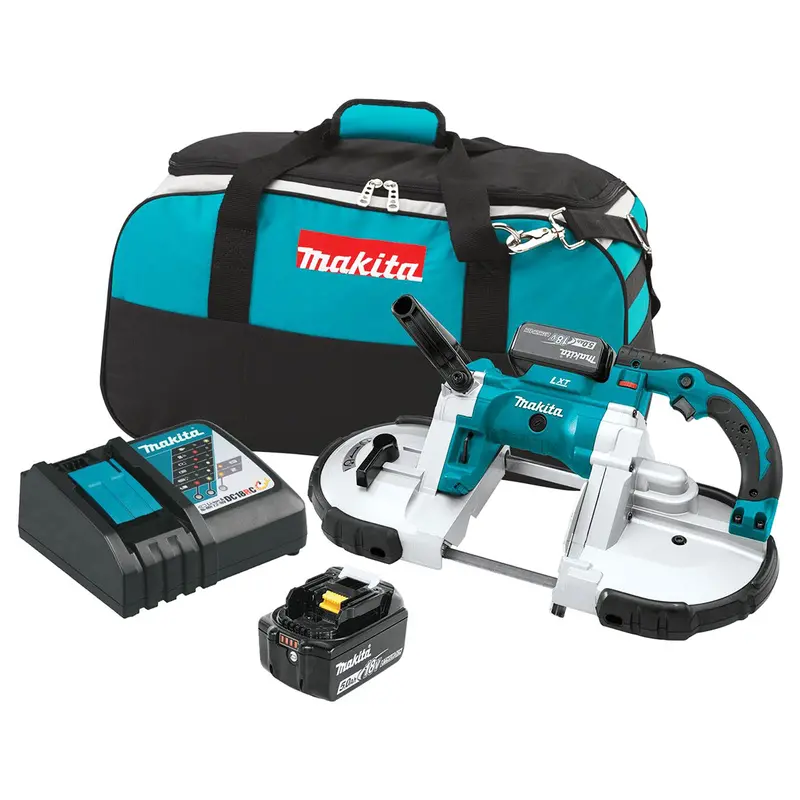 Makita Xbp02Tx 18V 5.0Ah Lxt Cordless Portable Band Saw Kit With Battery And Charger Included 1