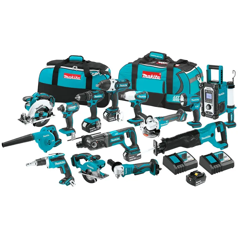 Makita Xt1501 15-Piece 18V Lithium-Ion Cordless Power Tool Combo Kit – 3.0Ah Batteries Included 1