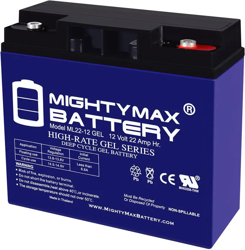 Mighty Max Ml22-12Gel 12V 22Ah Gel Battery – Maintenance-Free Agm 1