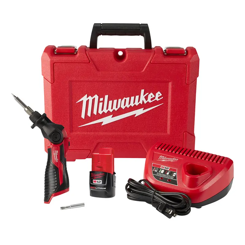 Milwaukee 2488-21 M12 12V Cordless Pivoting-Head Soldering Iron Kit 1