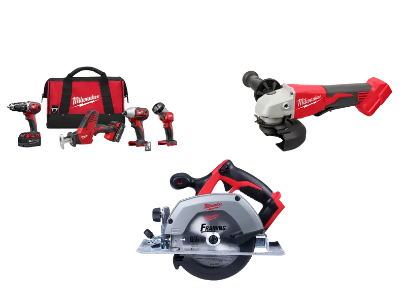 Milwaukee 2695-24C M18 18V 4-Tool Cordless Combo Kit With Circular Saw And Angle Grinder 1