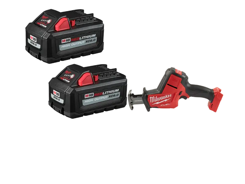 Milwaukee 2719-20Bt6 M18 Hackzall Reciprocating Saw With High Output Xc6.0 Battery (2-Pack) 1