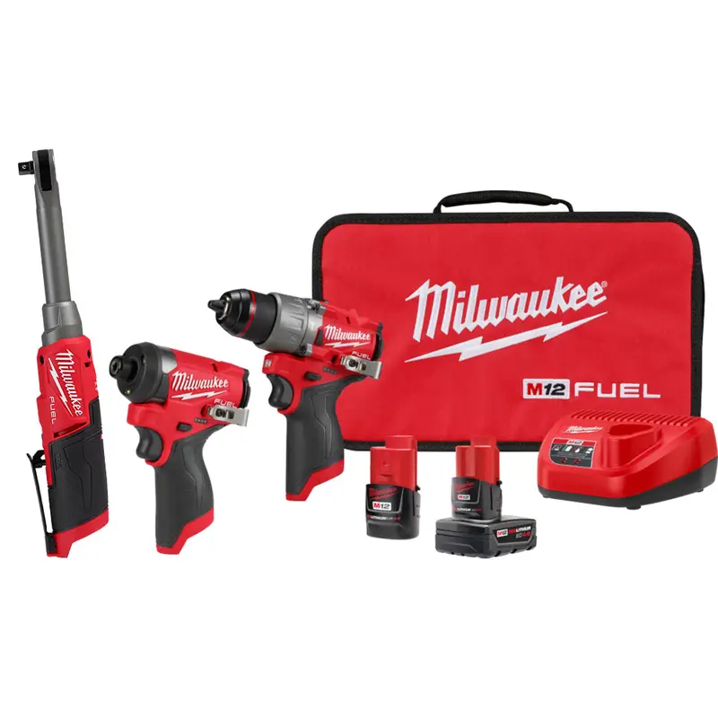 Milwaukee 3497-22Rat M12 Fuel 12V Cordless 2-Piece Combo Kit With 3/8" Ratchet 1