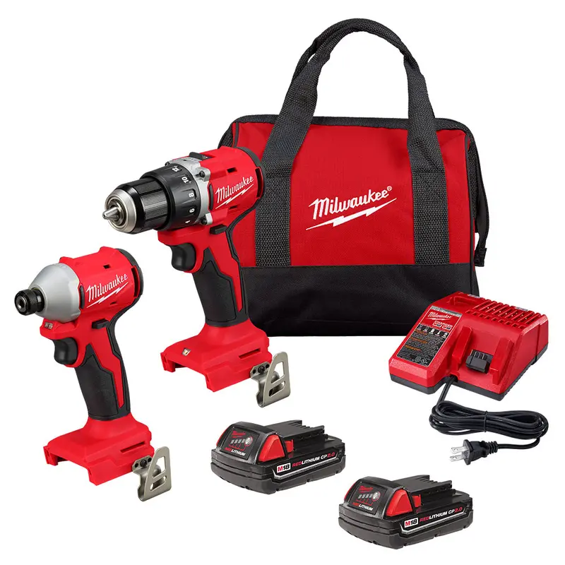Milwaukee 3692-22Ct M18 18V Compact Brushless Drill/Driver Combo Kit – 2-Tool Set 1