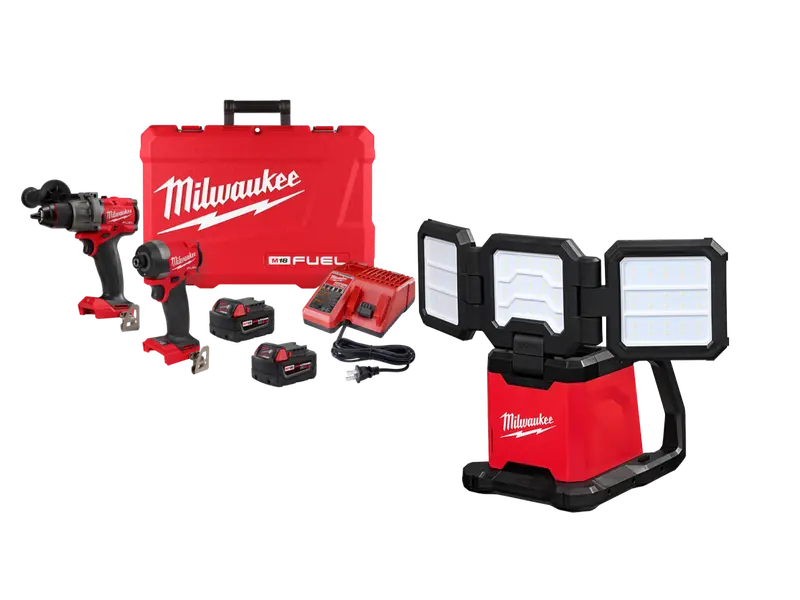 Milwaukee 3697-22Light M18 Fuel 2-Tool Combo: Triple-Panel Led Light + Driver 1