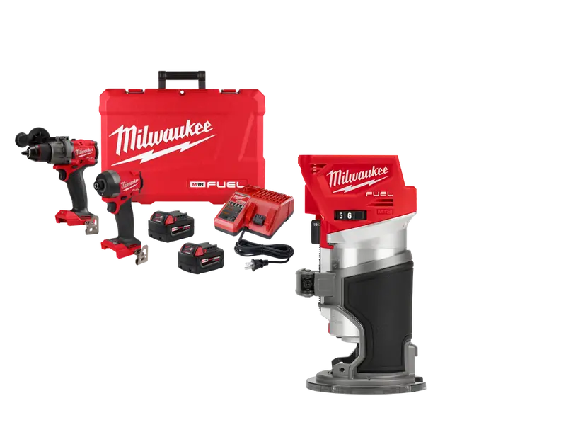 Milwaukee 3697-22Rtr M18 Fuel 2-Tool Combo: Compact Router + Driver 1