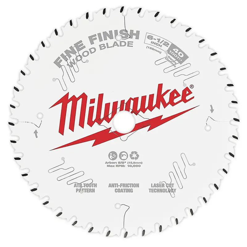 Milwaukee 48-40-0622 6-1/2-Inch 40-Tooth Carbide-Tipped Fine-Finish Circular Saw Blade 1