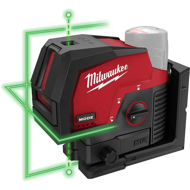 Milwaukee M12 Cross-Line Laser – 12V Cordless, Green Beam, Plumb Points For Accurate Alignment 1