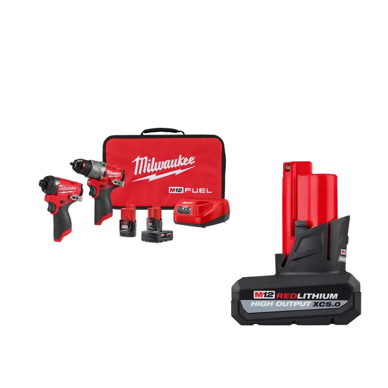 Milwaukee M12 Fuel 12V 2-Tool Cordless Combo Kit With 5Ah Battery 1