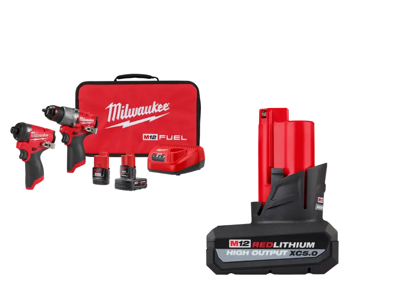 Milwaukee M12 Fuel 2-Tool Combo Kit With Bonus 5Ah Battery – Model 3497-22X5Ah 1