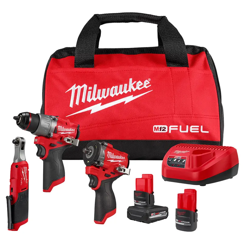 Milwaukee M12 Fuel 3-Tool Cordless Combo Kit 1