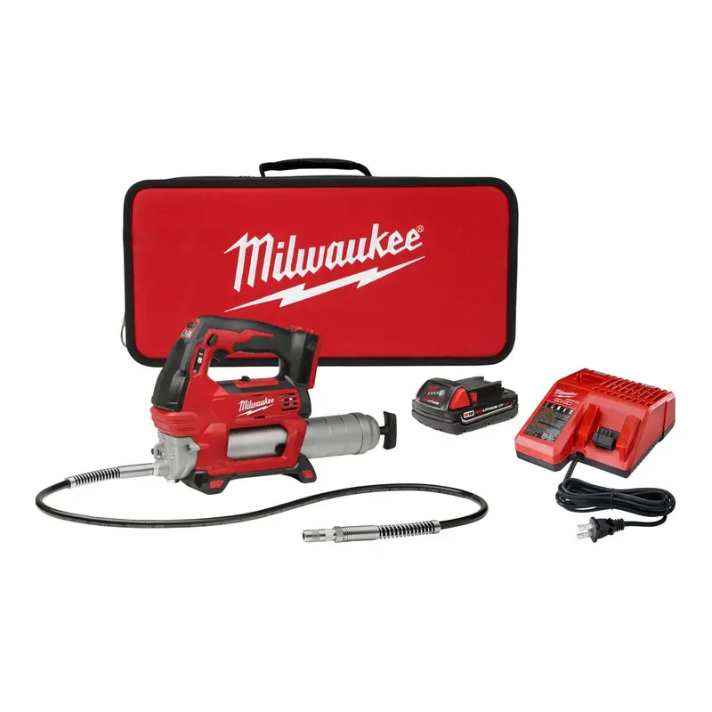 Milwaukee M18 18V 2-Speed 48" Hose Grease Gun Kit – Complete Package 1