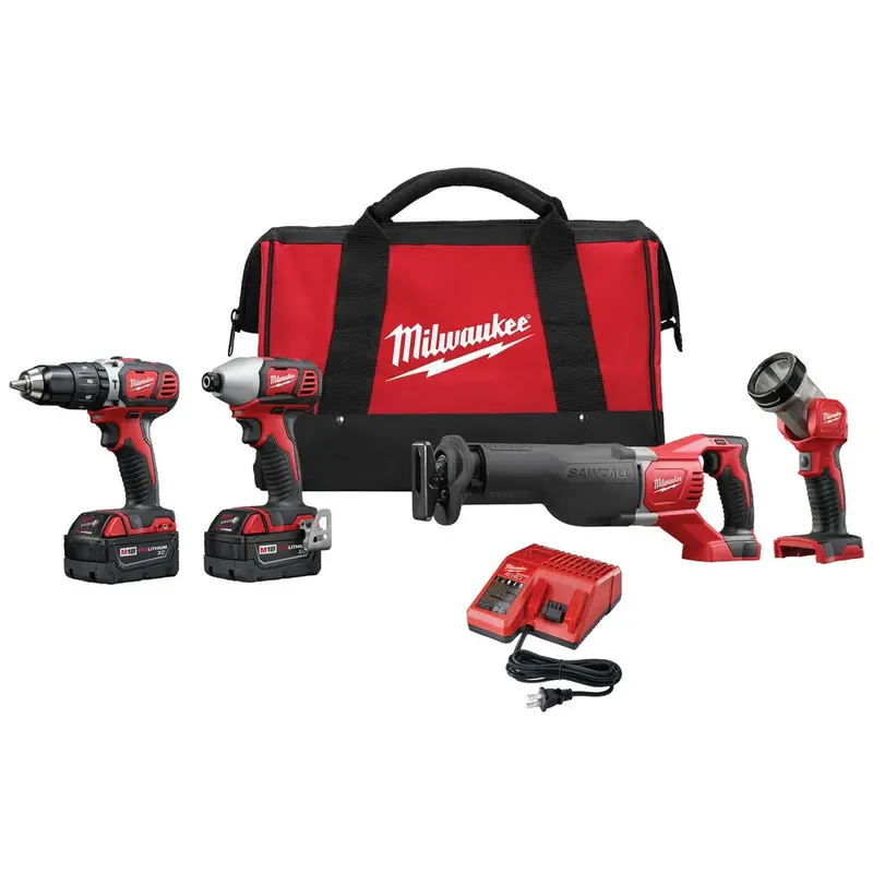 Milwaukee M18 4-Tool Cordless Power Tool Combo Kit (Model 2696-24) 1