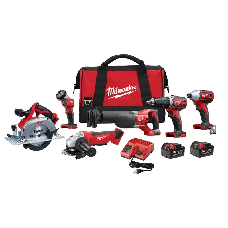 Milwaukee M18 6-Tool Cordless Lithium-Ion Combo Kit (Model 2696-26) 1